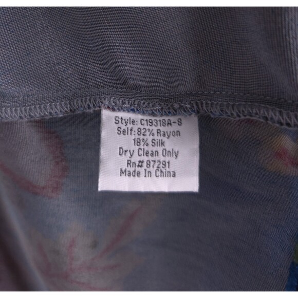 Johnny Was Karmen Velvet Tunic Top Size L Womens Blue Floral Rayon Silk $258 - Picture 9 of 9